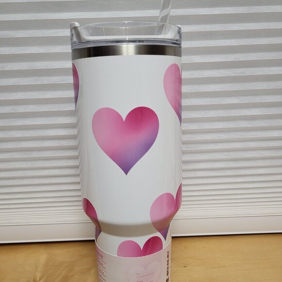 Stanley Target Valentine Tumbler Bundle, 40 Oz White Hearts & Bottle Boot - Picture 5 of 8